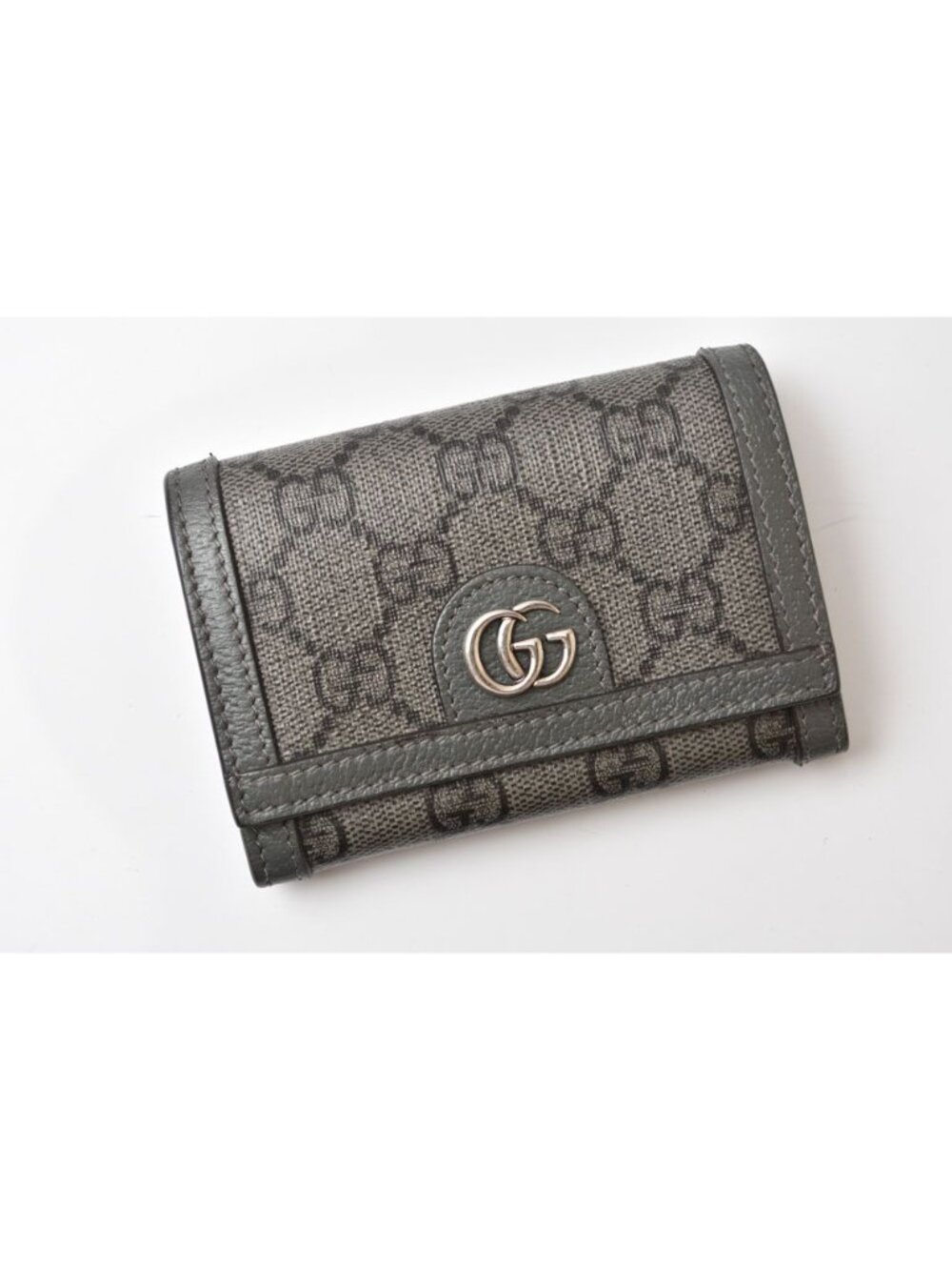 Gucci Bifold Card Case Business Ophidia GG Supreme Gray Wallet - Picture 2 of 11